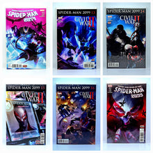 Load image into Gallery viewer, Six comic book covers featuring Spider-Man from different series on a white background.