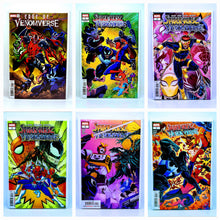 Load image into Gallery viewer, Six comic book covers from the Spider-Man vs Venom series on a white background