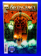 Load image into Gallery viewer, Cover of 'Ravencroft: Institute For The Criminally Insane #1-#5' featuring a dark, gothic institute with a group of characters entering the gates.