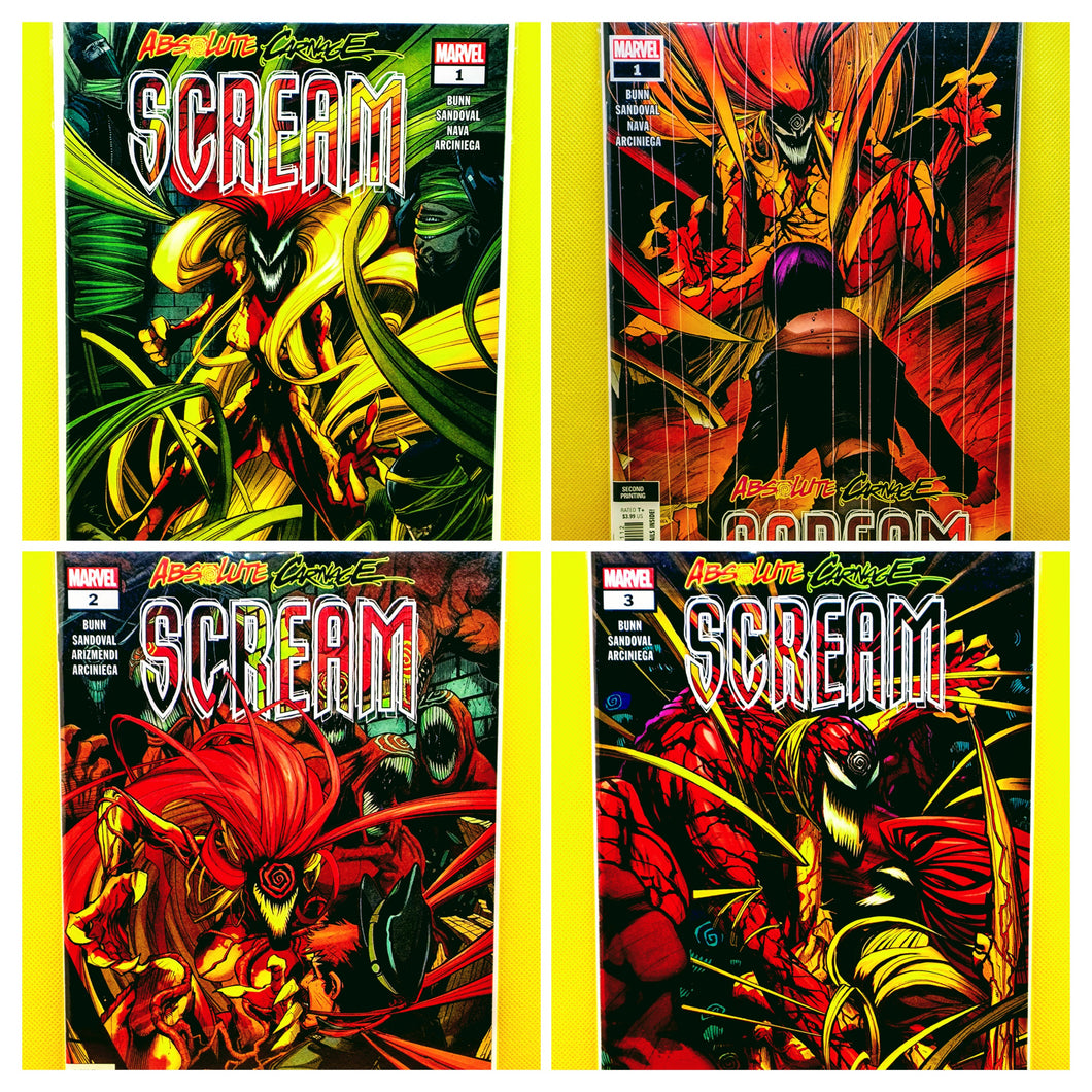 Absolute Carnage: Scream #1-#3 & 2nd Print of #1