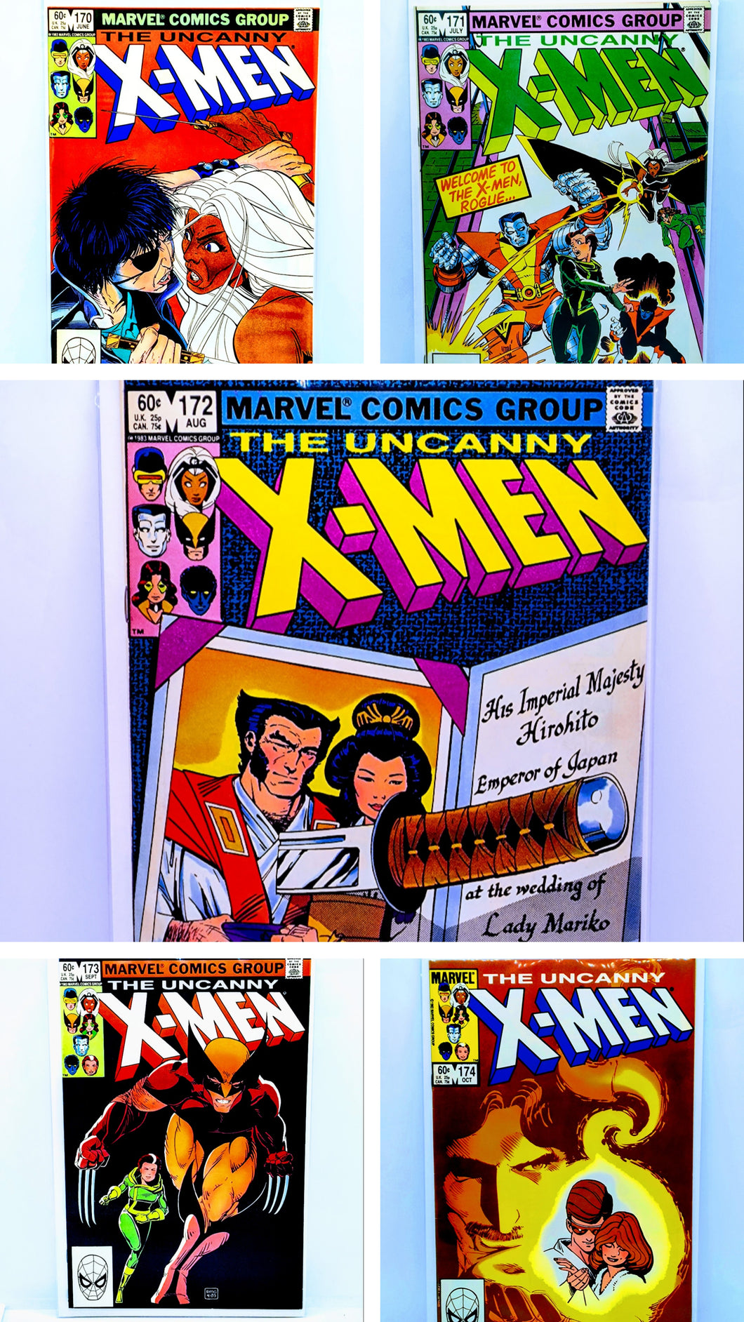 Collection of Marvel Comics Group X-Men comic book covers.