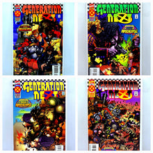 Load image into Gallery viewer, Four comic book covers of 'Generation Next' featuring X-Men with a colorful and dynamic design.
