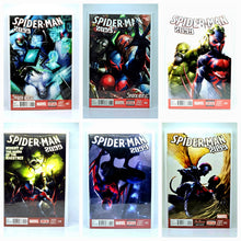Load image into Gallery viewer, Six comic book covers of Spider-Man 2099 from Marvel on a light blue background
