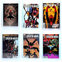 Load image into Gallery viewer, Six comic book covers featuring Spider-Man on a white background
