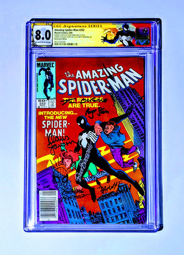 Comic book cover of 'The Amazing Spider-Man' with CGC grading label on a light blue background