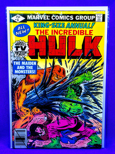 The cover of 'The Incredible Hulk #8' featuring the Hulk in a fighting stance, with text and logo details.