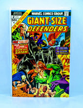 Load image into Gallery viewer, Comic book cover of 'Giant-Size Defenders' with superhero characters on a blue background
