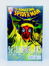 Load image into Gallery viewer, Comic book cover of &#39;The Amazing Spider-Man&#39; featuring Spider-Man as the Statue of Liberty.
