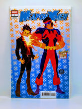 Load image into Gallery viewer, Comic book cover featuring two superhero characters with a blue and orange background.
